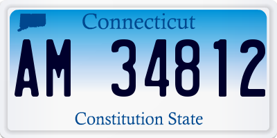 CT license plate AM34812