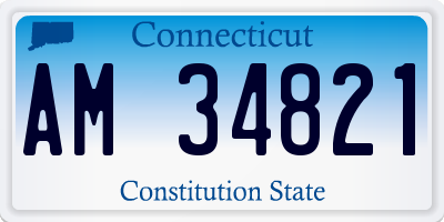 CT license plate AM34821