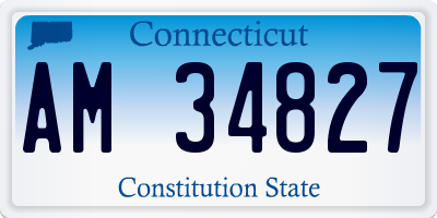 CT license plate AM34827