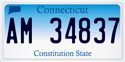 CT license plate AM34837