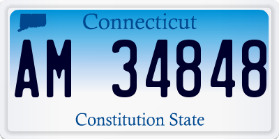 CT license plate AM34848