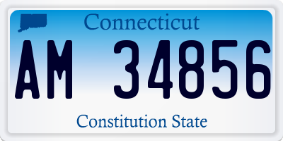 CT license plate AM34856