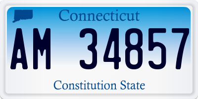CT license plate AM34857