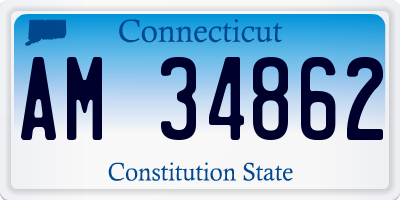 CT license plate AM34862