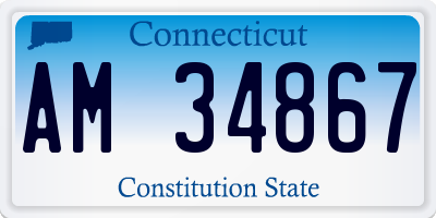 CT license plate AM34867