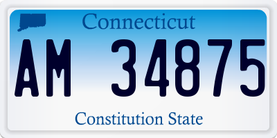 CT license plate AM34875