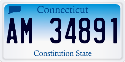 CT license plate AM34891