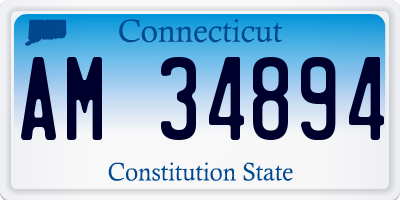 CT license plate AM34894