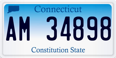 CT license plate AM34898