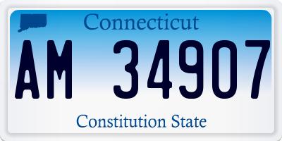 CT license plate AM34907