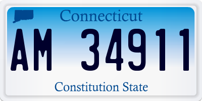 CT license plate AM34911