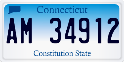 CT license plate AM34912