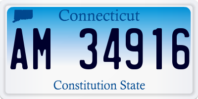 CT license plate AM34916