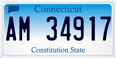 CT license plate AM34917