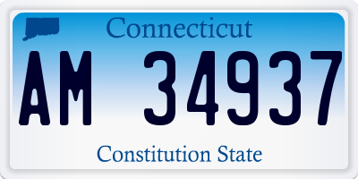 CT license plate AM34937