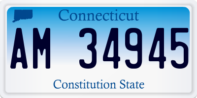 CT license plate AM34945