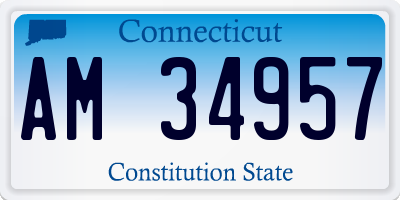 CT license plate AM34957