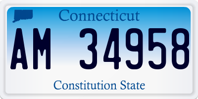 CT license plate AM34958