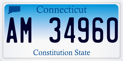CT license plate AM34960