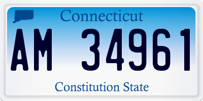 CT license plate AM34961