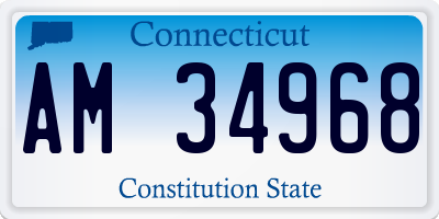 CT license plate AM34968