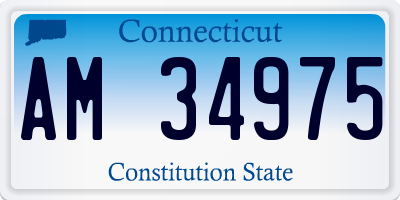 CT license plate AM34975