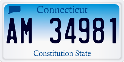 CT license plate AM34981