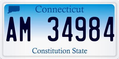 CT license plate AM34984