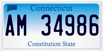 CT license plate AM34986