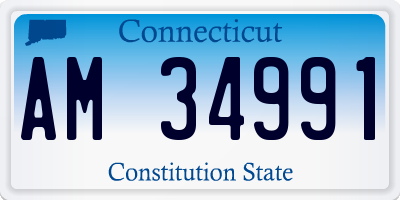 CT license plate AM34991