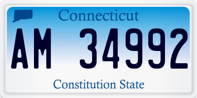 CT license plate AM34992
