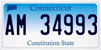 CT license plate AM34993