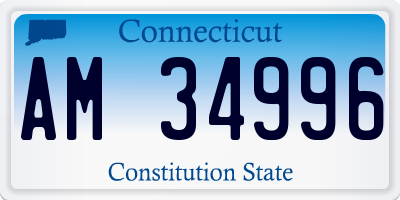 CT license plate AM34996