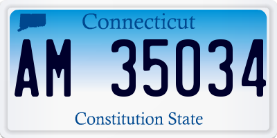 CT license plate AM35034