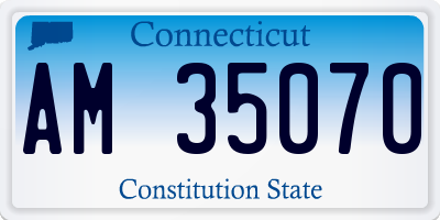 CT license plate AM35070