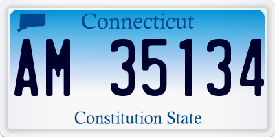 CT license plate AM35134