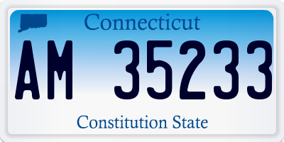 CT license plate AM35233