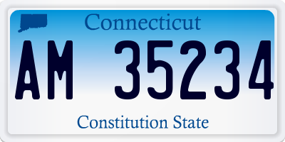 CT license plate AM35234