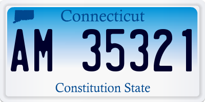 CT license plate AM35321