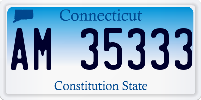 CT license plate AM35333