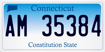 CT license plate AM35384