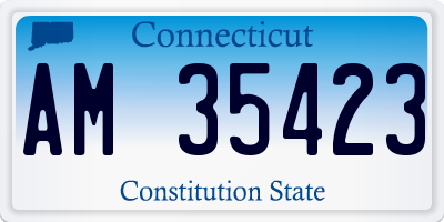 CT license plate AM35423