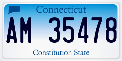CT license plate AM35478