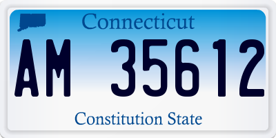 CT license plate AM35612