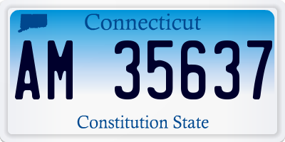 CT license plate AM35637