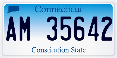 CT license plate AM35642