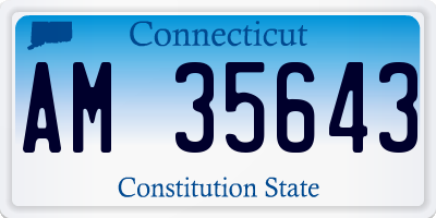 CT license plate AM35643