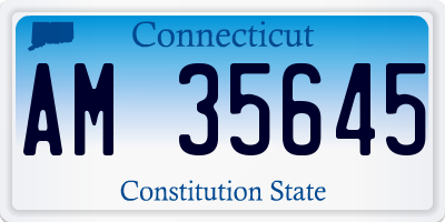CT license plate AM35645