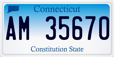 CT license plate AM35670