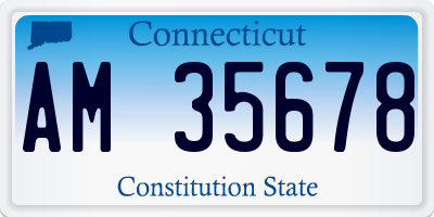CT license plate AM35678